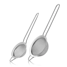 2 Pack Fine Mesh Strainers, Mini Stainless Steel Strainer with Handle for Kitche