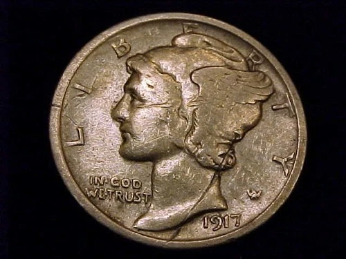 1917-D Mercury Dime, Very  Good Grade in Detail