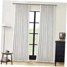 Pinch Pleated Full Blackout Curtains 2 40"W x 96"L Pack of 2 Beige White