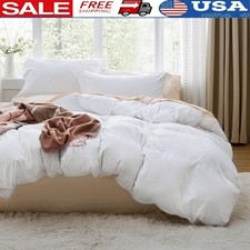 Soft Microfiber Duvet Cover Set Queen Lightweight Breathable Durable Bedding New