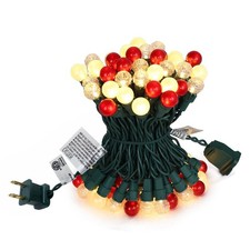 Red and White Christmas Lights Outdoor G15 Pearlized Glass 70 LED 19FT Mini G...