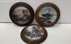 3 Bradford Exchange Plates Encased In Wood, Numbered