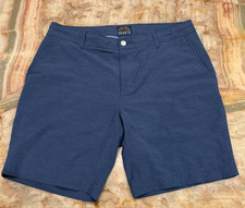 Faherty Mens All Day Shorts Blue Flat Front Comfort Four Way Stretch Size 35