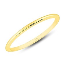 14K or 10K Gold Dainty Stacking Wedding Band Ring for Women Size 4.5 to 10 6.5