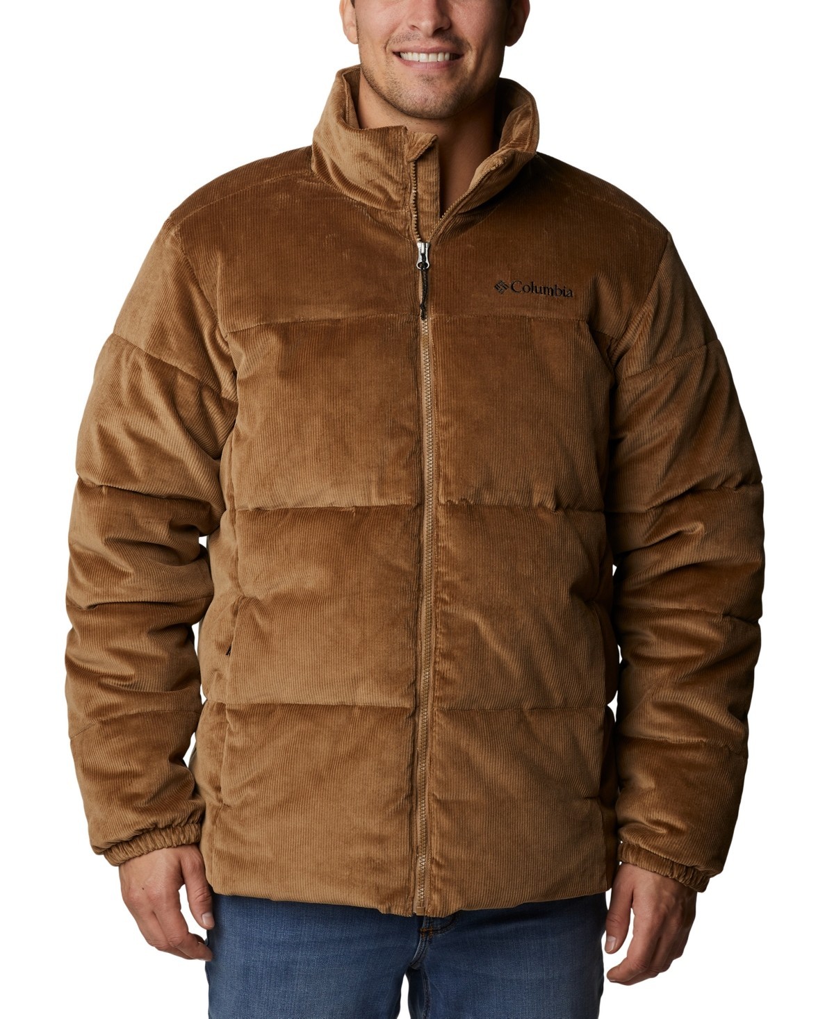Columbia Men's Puffect Quilted Full-Zip Corduroy Jacket Delta Size US L