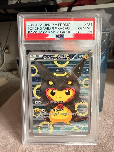 2016 Pokemon XY Japanese Rayquaza Poncho Promo Pikachu #231 PSA 10