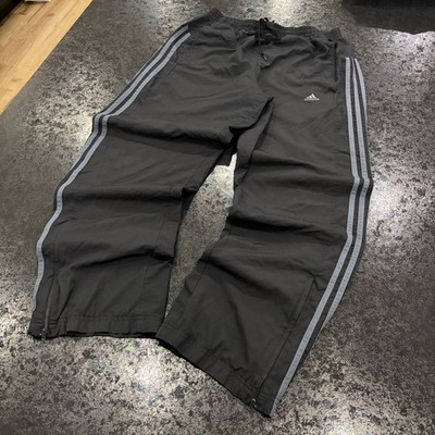 Adidas 365 Mens Track Pants Grey Blue Stripe Mesh Lined Wind Pants AZF001 Size M