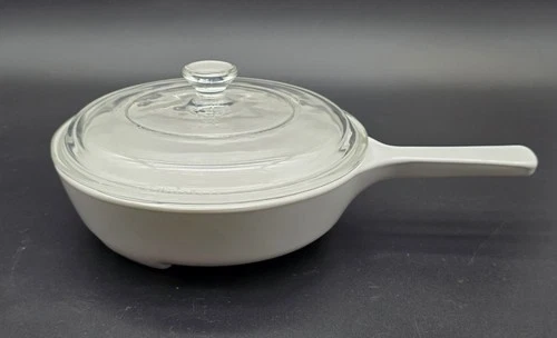 Vintage Corning Ware MW-83-B Microwave White Browning Dish Pyrex Lid P-83-C