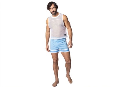 Bike Athletic Men's Athletic Stripe Coaches Shorts - Light Blue