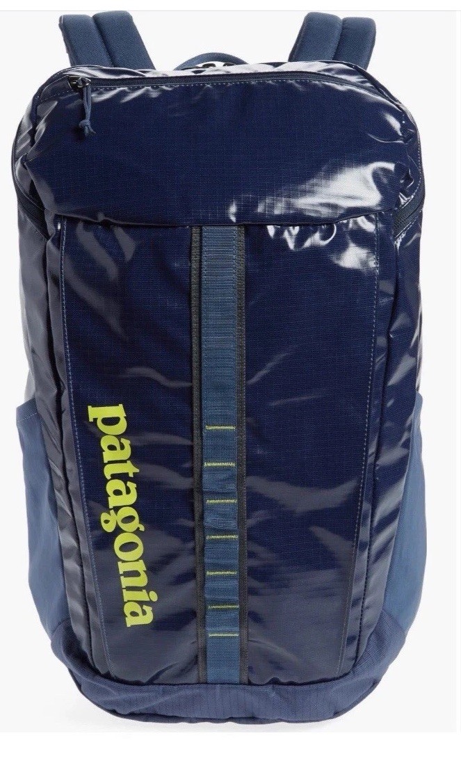 Mochila Patagonia agujero negro 25L cráter azul amarillo nueva sin etiquetas rara brillante