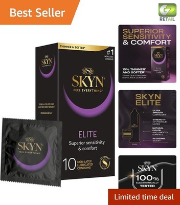 Elite 10 Count Ultra-Thin Lubricated Polyisoprene Condoms - Unmatched Comfort