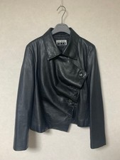 USED ISSEY MIYAKI BLACK LEATHER JACKET VERYGOOD