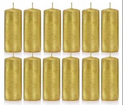 Decorative Candles Gold Cocoon Roller 10/4 12 Piece Set Paraffin Handmade