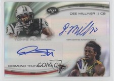 2013 Topps Platinum Rookie Dual 14/25 Dee Milliner Desmond Trufant Auto dd2