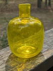 Vintage BLENKO Glass #6424 MCM Candle Holder Bud Vase Yellow Joel Myers Era