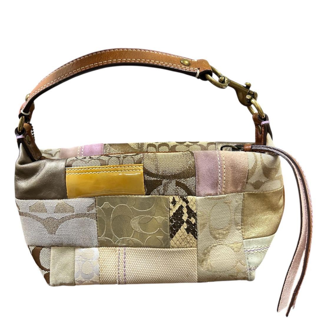 COACH Patchwork Design Mini Handbag Accessory Pou… - image 1