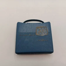 BLUE OPTA-VUE SLIDE FILE 300 SLIDE HOLDER CARRY CASE WITH BOX MADE IN USA