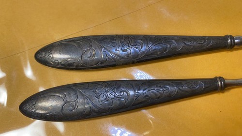 Vintage Maniküre Set individuell handgraviert Sterling Silber Griffe - Bild 2 von 10