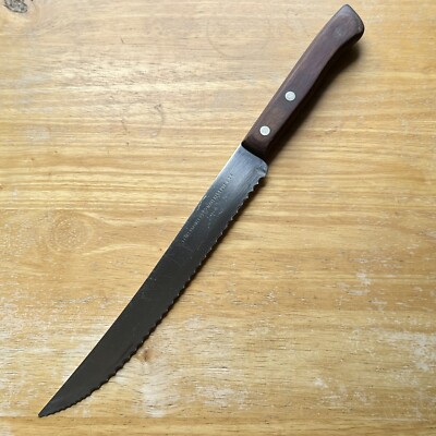 NICE Vtg FLINT Waverly Edge 8.75  Blade Stainless Steel Serrated Carving Knife