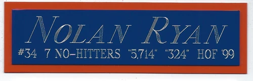 NOLAN RYAN ASTROS NAMEPLATE AUTOGRAPHED Signed BAT-JERSEY-BASEBALL-PHOTO-RUBBER