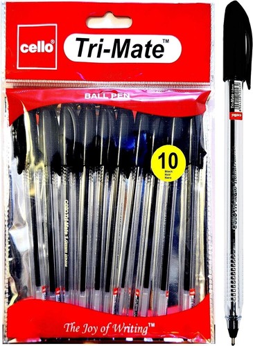 Tri-Mate Medium Point Biros, Cello Ballpoint Pens 1mm - Picture 4 of 8