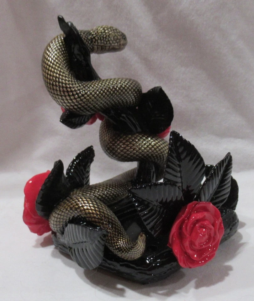 Soporte Jabón Espumoso Bath & Body Works Negro Dorado Rojo Resina SERPIENTE Y ROSAS Foto 2 de 4