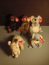 Ty Beanie Babies Lot Of 5 Animal Lot #37