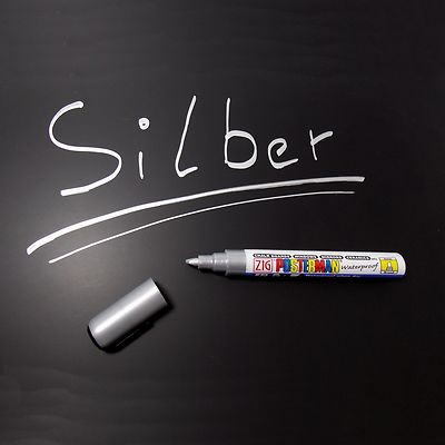 ZIG Posterman Kreidemarker Tafelstift Glasschreiber 2-6 mm Spitze - silber