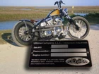 ULTIMA HARLEY S&S CUSTOM FRAME  Head-Tube ID Tag  PLATE WITH YOUR DATA