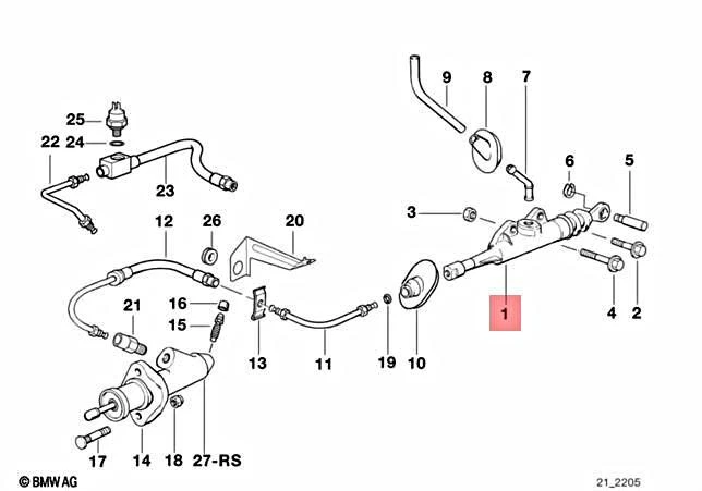 Genuine BMW E36 Z3 Cabrio Coupe Clutch Input Master Cylinder OEM 