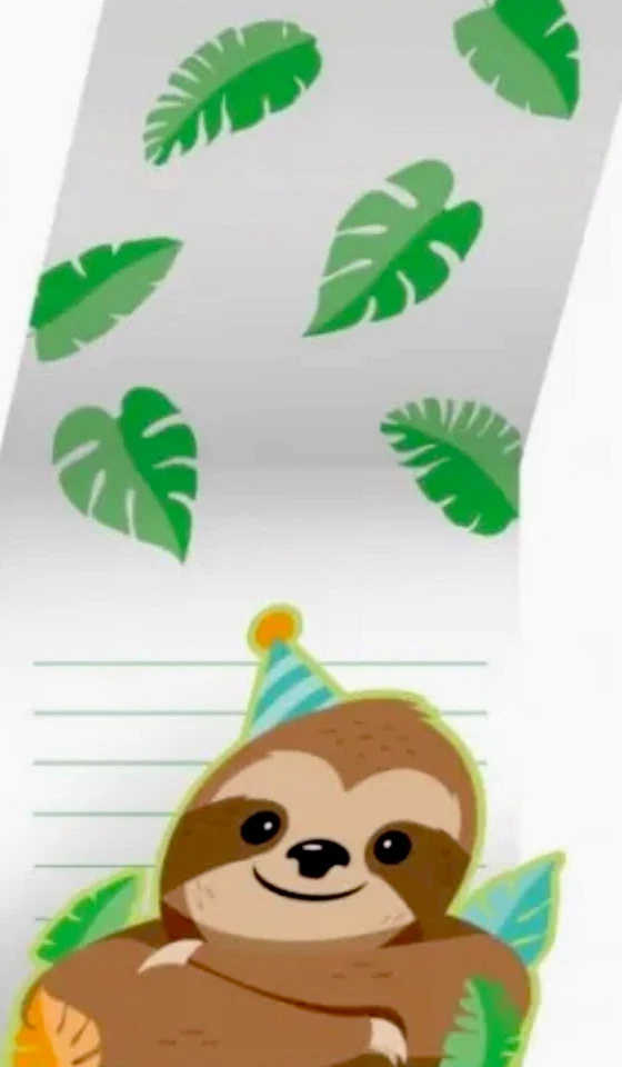 Sloth Party Gatefold Invitations 8 Pack 4.5" x 4.5" Sloth Invites Decorations - Image 2 of 3