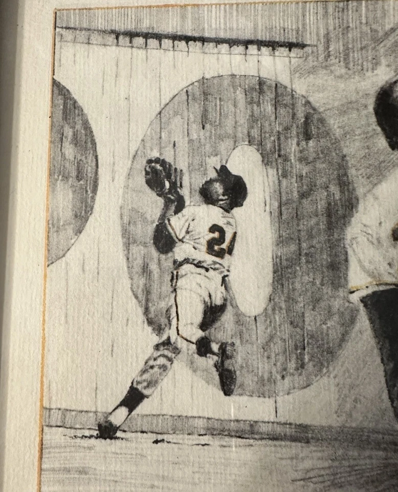 1991 Willie Mays autographed 12x15 lithograph artist james m amore COA - Image 2 of 4