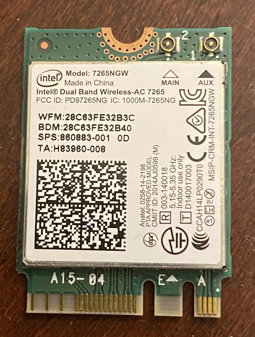INTEL 7265NGW DUAL BAND WIRELESS-AC 7265 WLAN BLUETOOTH 4.0 WIFI CARD H71261-002