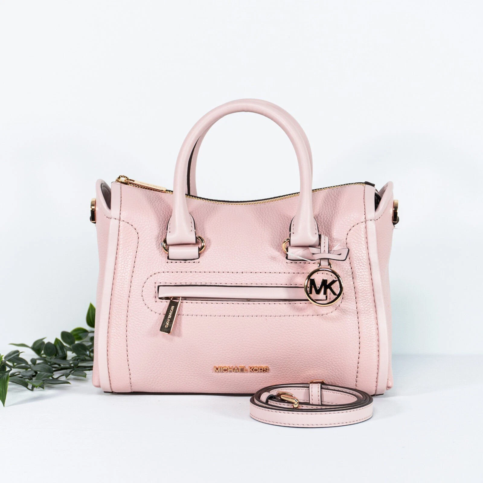 BORSA A TRACOLLA MICHAEL KORS CARINE GRANDE IN PELLE DI CIOTTOLI ROSA 35F2GCCS3L