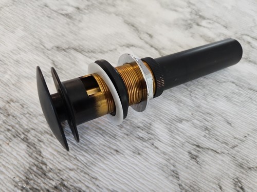 Graff G-9957-WT Pop Up Drain Assembly Umberella With Overflow Matte Black Finish - 第 1/6 張圖片