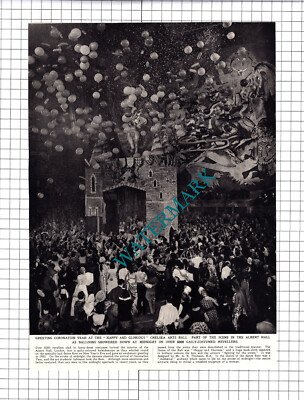Albert Hall London New Year Party Chelsea Arts Ball - 1953 Schnitt / Druck