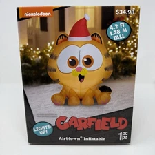 Garfield Christmas Inflatable Baby Santa Hat Airblown Decoration 4.2ft Blow Up