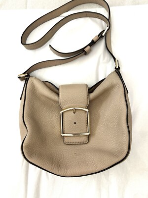 Kate Spade New York Beige Pebbled Leather Crossbody shoulder Bag