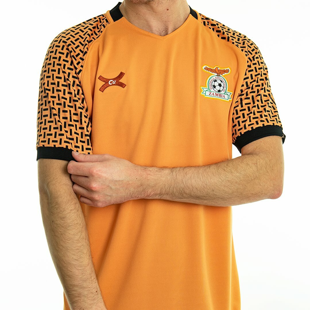 ZAMBIA 2018/19 AWAY (L,XL,2XL) AFRICA ORANGE CU S/S SOCCER