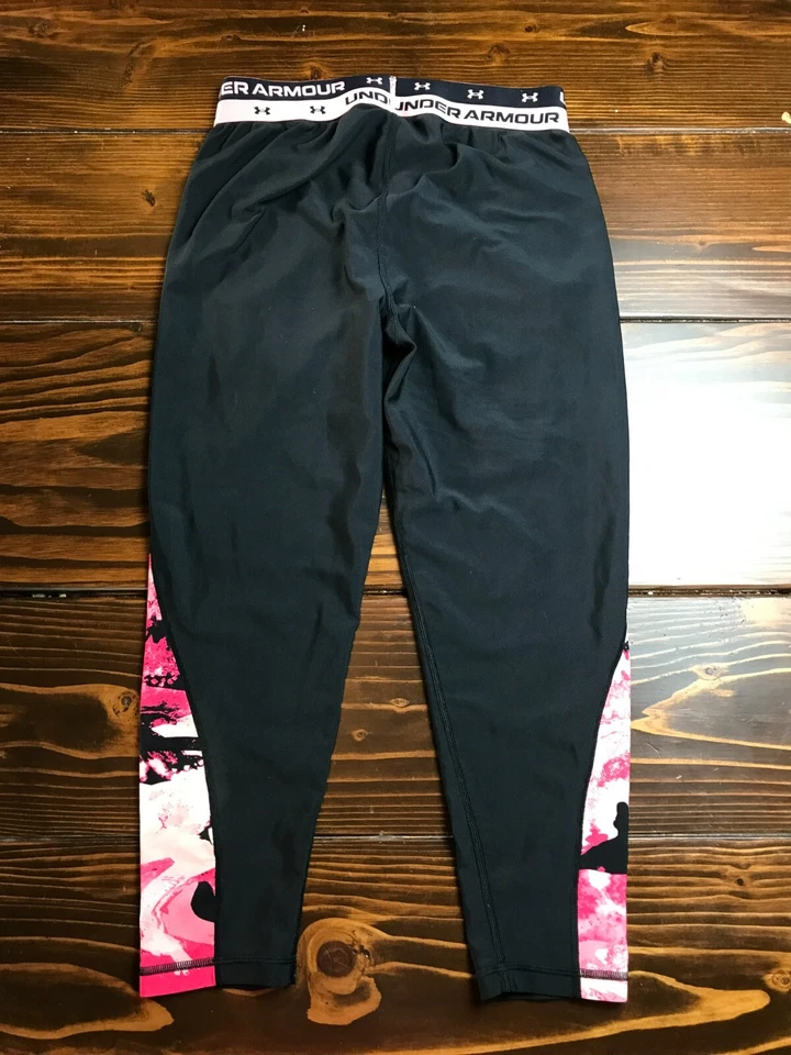 Pantalones Under Armour, Niñas Jóvenes Talla Grande, Negro Rosa, Ropa Deportiva, Leggings Foto 2 de 4
