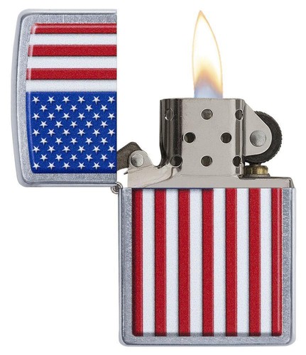 Zippo Windproof American Flag Lighter, Patriotic, 29722, New In Box - Picture 2 of 3