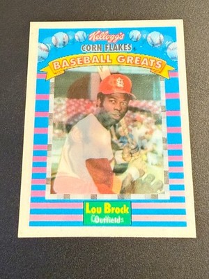 1991 Kellogg's Corn Flakes Baseball Greats Lou Brock #10