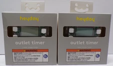 Lot of 2 heyday Digital Outlet Timer 7 Day Programmable Timer 15 Amps