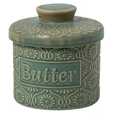 Ceramic Butter Crock with Lid, French Butter Dish with Water Line for Counter...