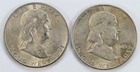 1949 D/S Franklin Half Dollars Lot of 2 50c Silver
