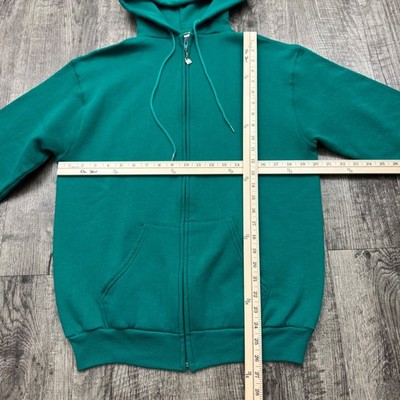 Vintage 1970s Russell Athletic Full Zip Hoodie Made in USA Teal | eBay