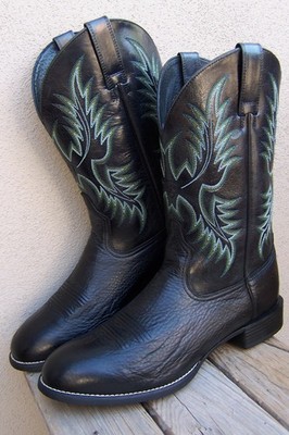 ARIAT Mens Cowboy Western Dress Boots Black  Bullhide Round Toe Sz Size 12D NWOT