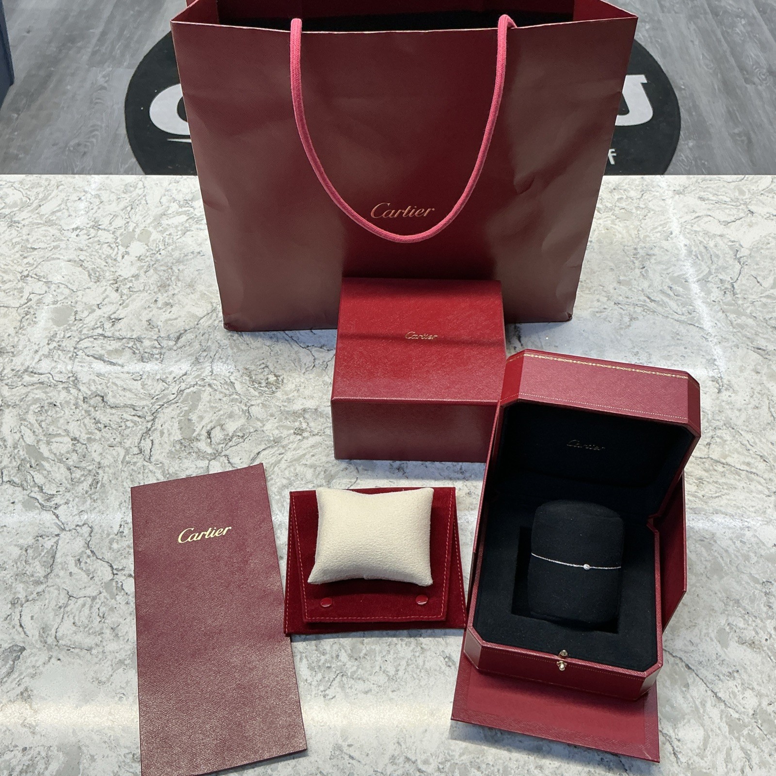 CARTIER D'AMOUR BRACELET, DIAMOND, WHITE GOLD 18K SMALL BOX