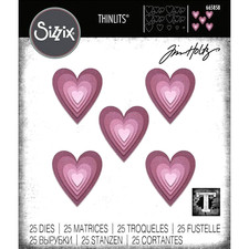 Stacked Hearts Tiles Sizzix Thinlits 25 Heart...
