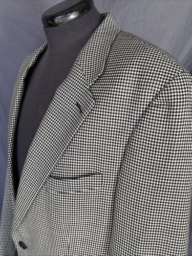 Vintage Polo University Club Houndstooth Sport Coat Formal Jacket 46T Long Tall - Picture 8 of 17